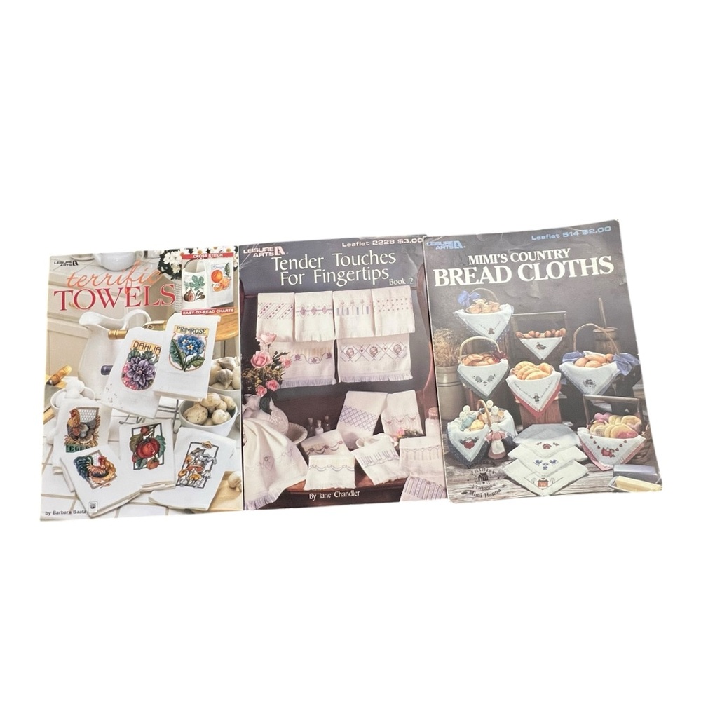 Cross Stitch Designs for Towels Bread Cloths Set Of 3 Booklets Kitchen‎ Bathroom